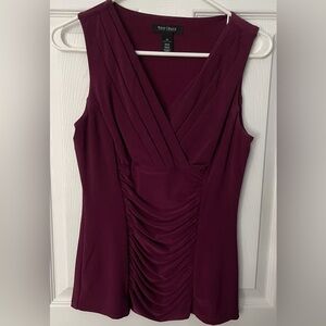 White House Black Market Burgundy Ruched Wrap Camisole